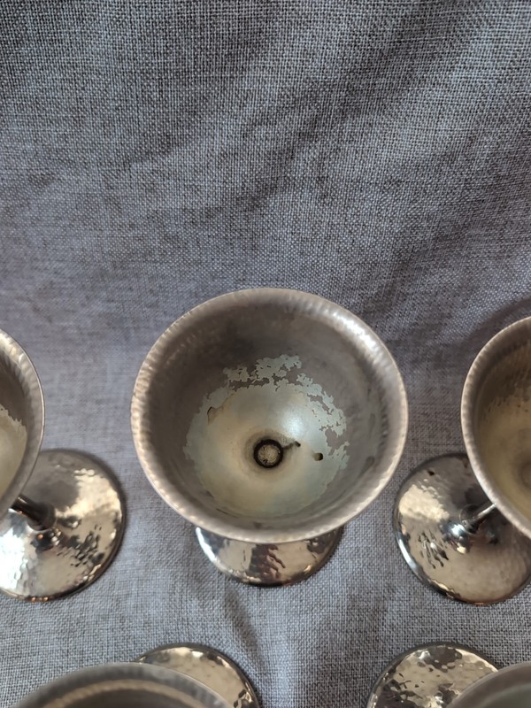 Vtg SilverCraft Goblets Silver Plated EPNS Electroplated Nickel Silver Set Of 5 gallery