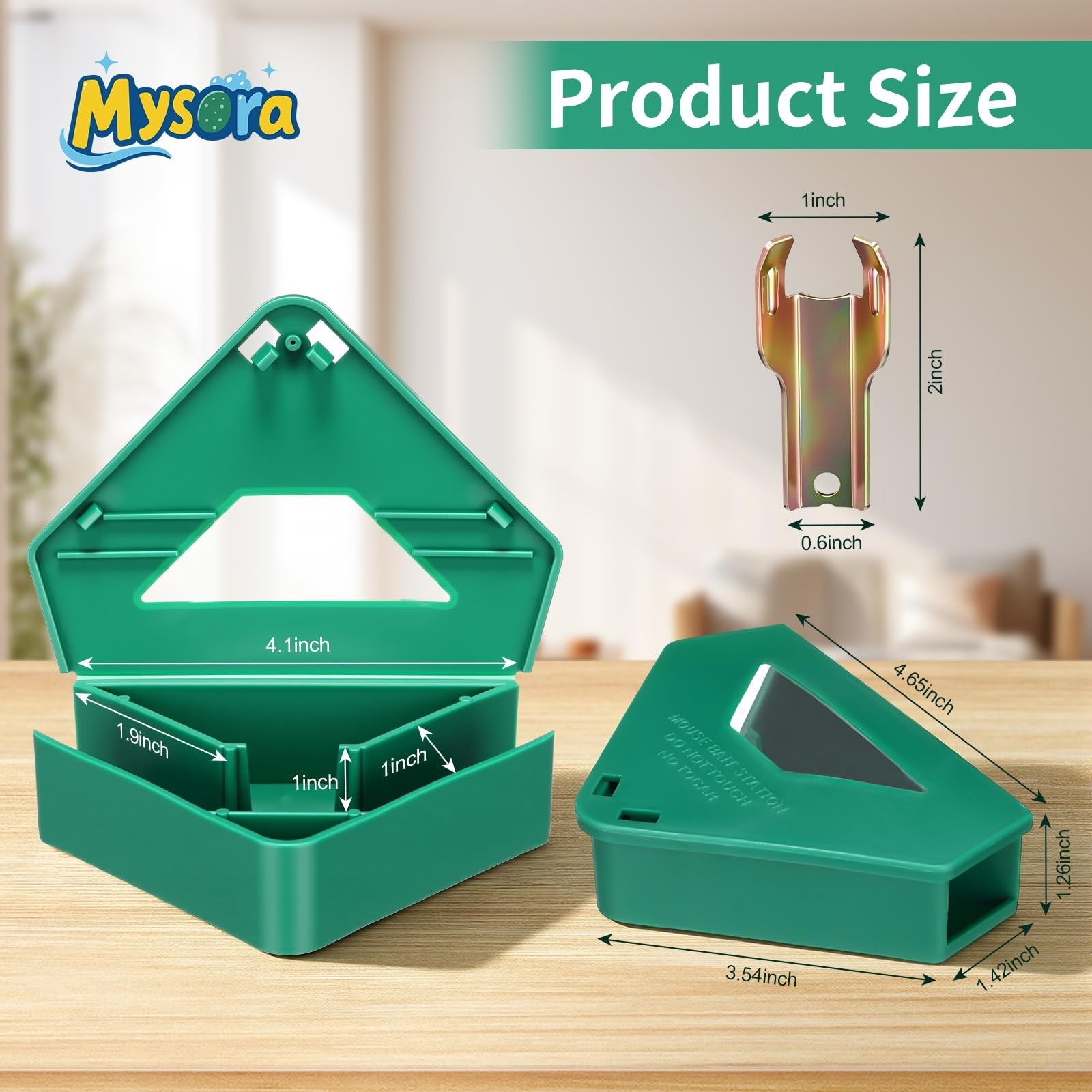 6 Pack Mouse Bait Stations with Visible Window & Keys, Lockable Rodent Contro... gallery