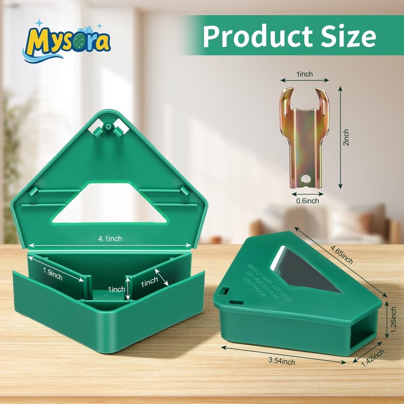 6 Pack Mouse Bait Stations with Visible Window & Keys, Lockable Rodent Contro... gallery