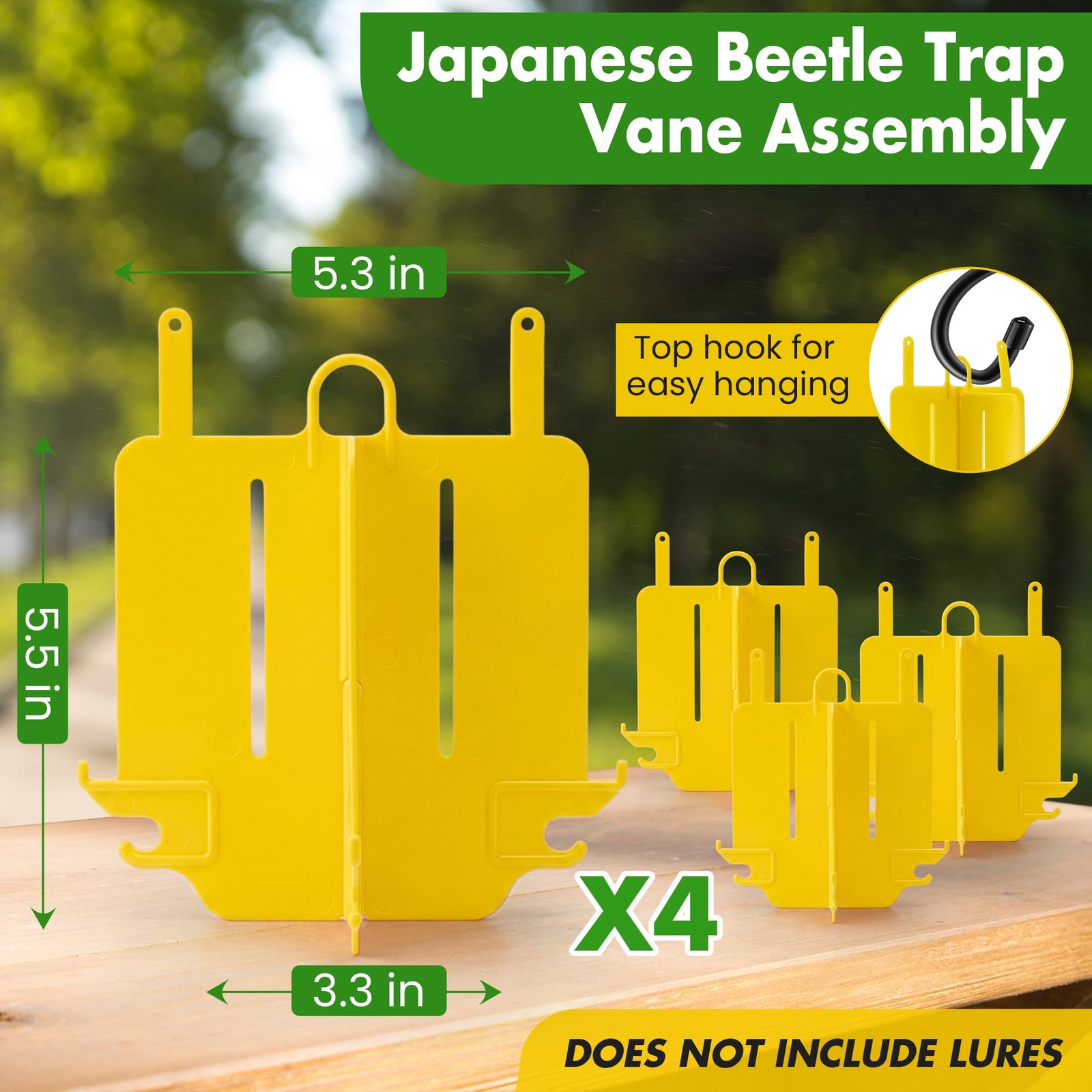 4 Pack Japanese Beetle Trap Vane Assembly, Durable Plastic Top Hanging Assemb... gallery