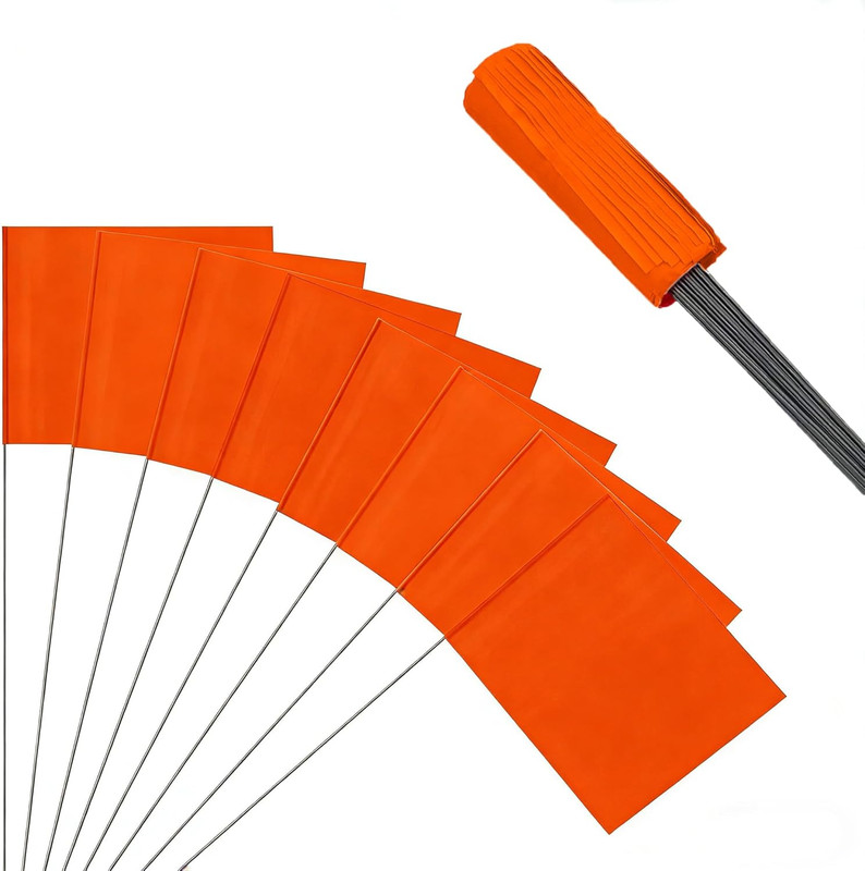 Marking Flags 50 count - 15X4X5 Inch Color Flags for Lawn, Survey, Irrigation gallery