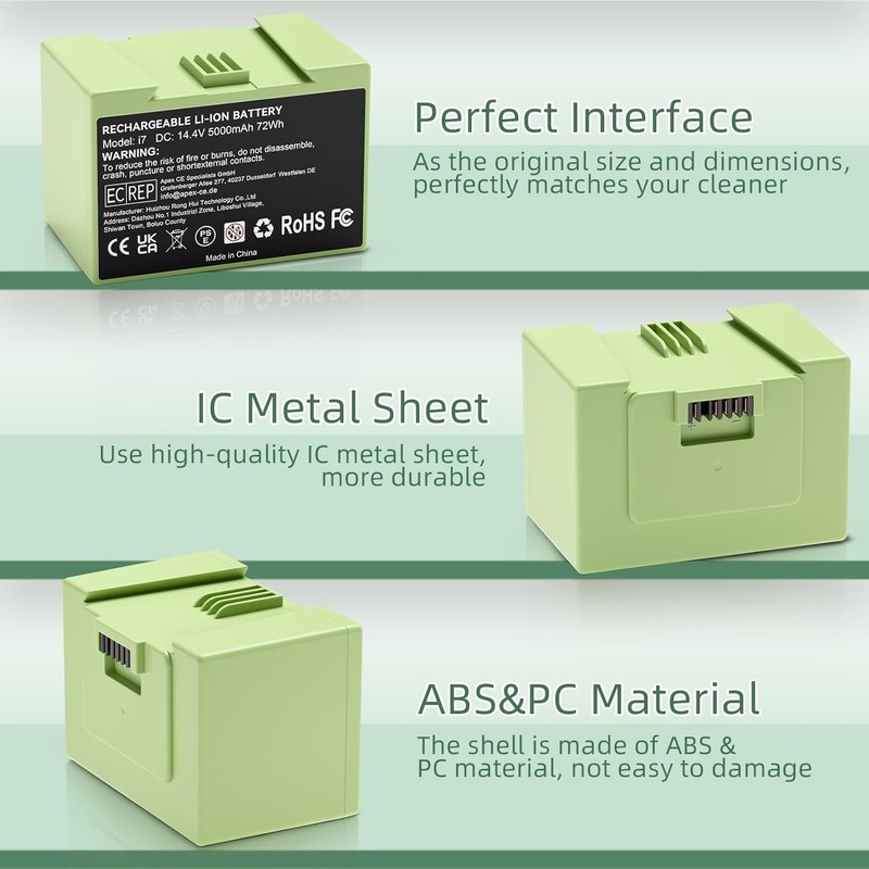 Advanced 5000mAh Replacement for iRobot Roomba Battery j7 j6 j5 i8 i7 i5 i3 e6 gallery