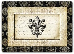 Fleur de Lis Damask Hardboard Placemat, Set of 2