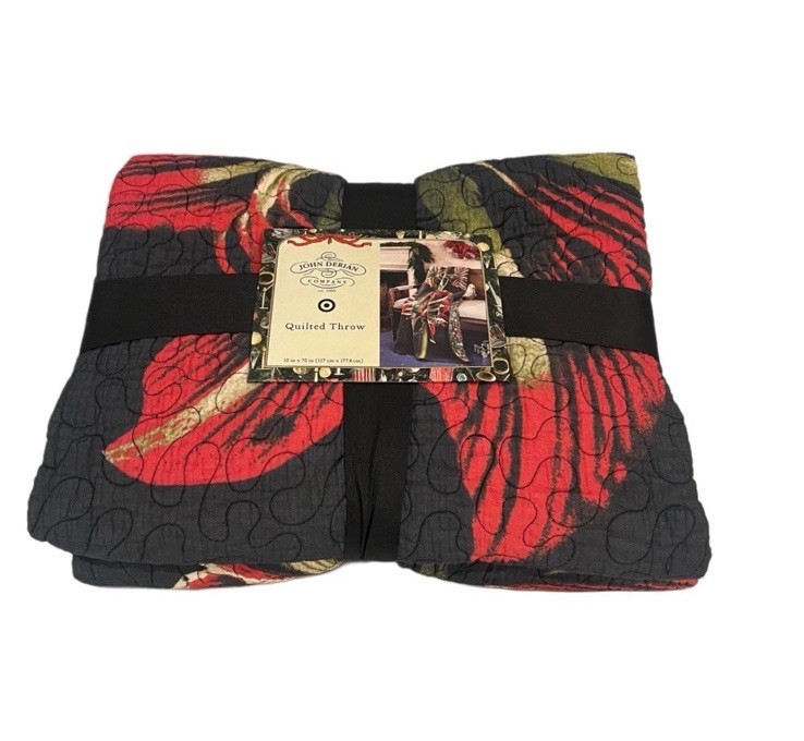 Quilt by John Derian Target Amaryllis Cotton Throw 50"X70" Printed 2 Sides NWT gallery