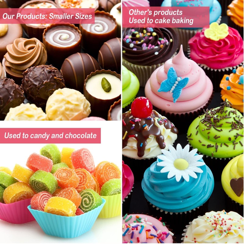 600 Count Icing Design Mini Cupcake Liner Baking Cups Paper Small Candy Cups ... gallery