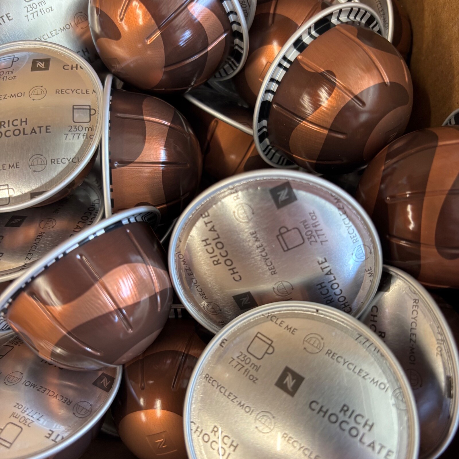Nespresso Vertuo, Rich Chocolate, Mild Roast Coffee Pods, 50-Count LOOSE/BULK gallery