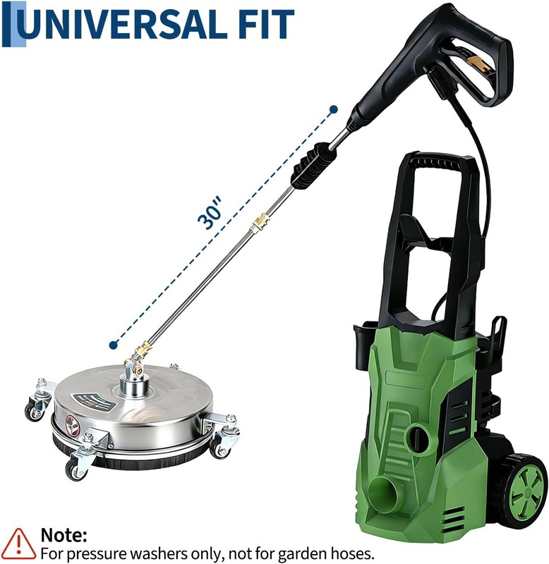 14" Pressure Washer Surface Cleaner with 4 Wheels Stainless Steel 4000 PSI gallery