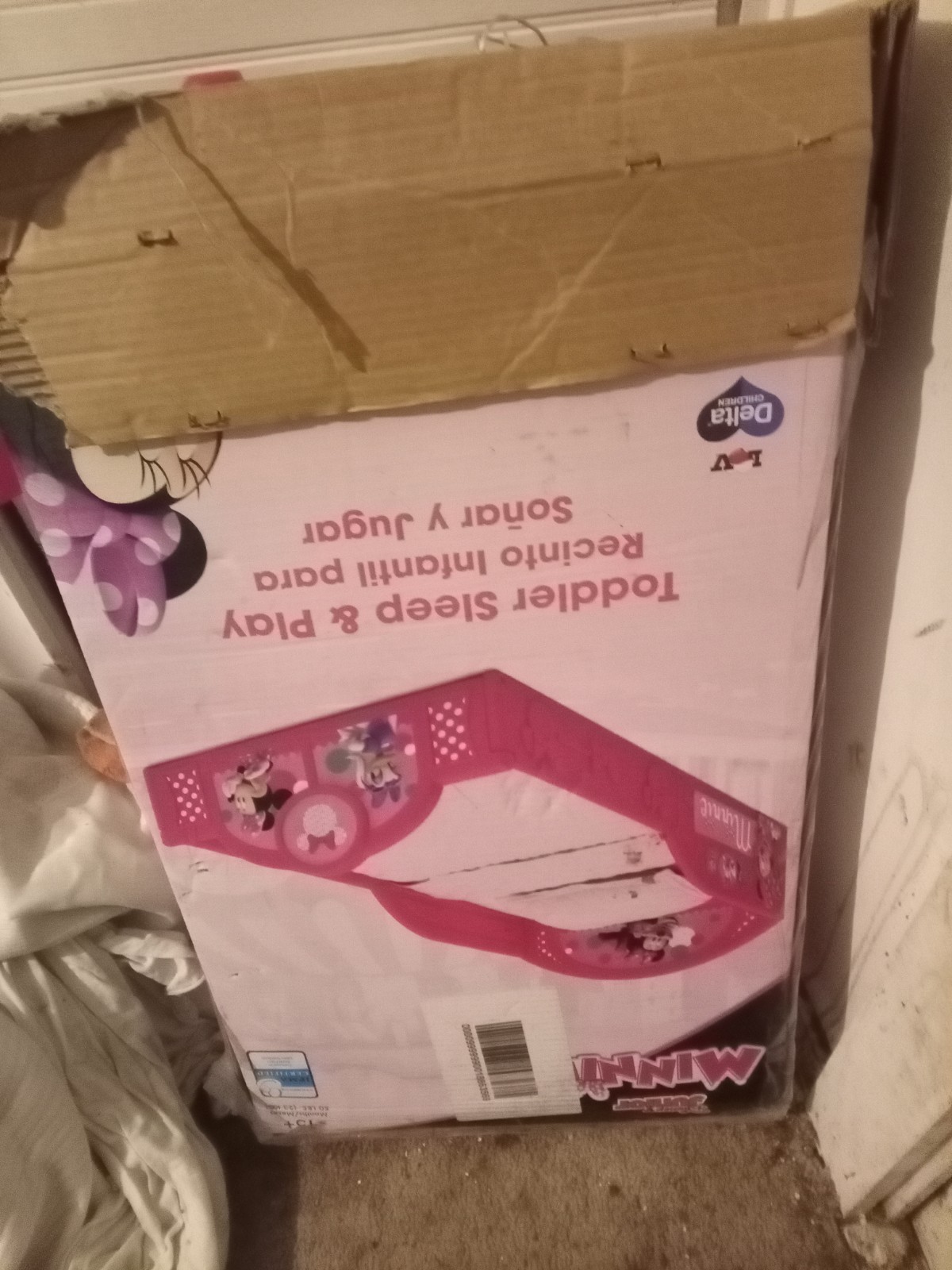 Delta Children Minnie Mouse Toddler Bed Pink & White Plastic Metal Disney gallery