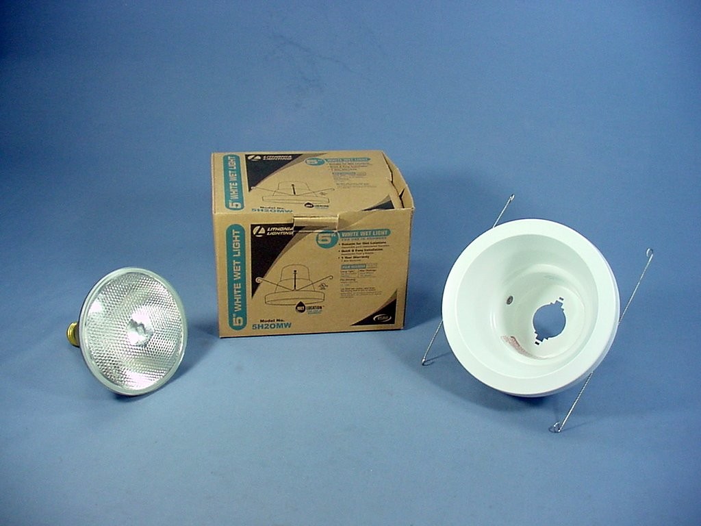 Lithonia Lighting 5" White Matte Wet Light Recessed Finishing Trim + Bulb 5H20MW gallery
