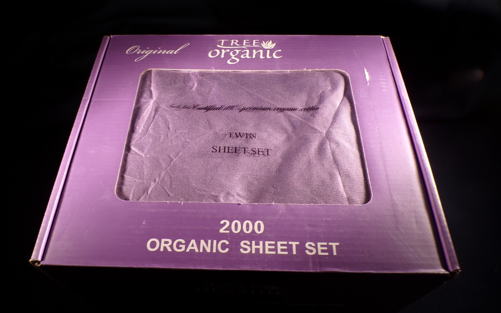 Tree Organic- 2000 Organic Sheet Set Solid LILAC TWIN 18" corners 4 PC gallery