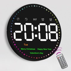Digital Wall Clock with Remote Control, 10″ Wall Clock with Large Display, Di…
