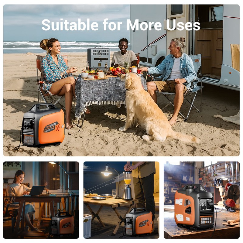 2500Watt Gas Powered Generator Portable Inverter Generator 52dB Super Quiet USA gallery