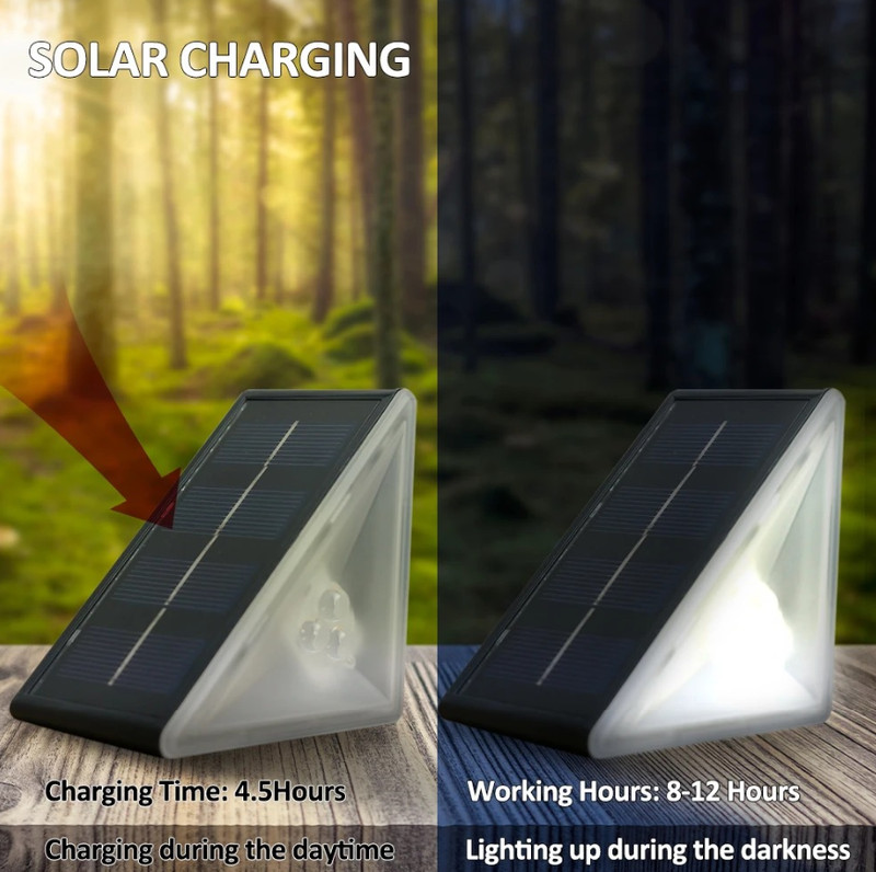 1pc Outdoor Solar Step Light – Warm White & RGB, IP67 Waterproof Auto-On - NEW gallery