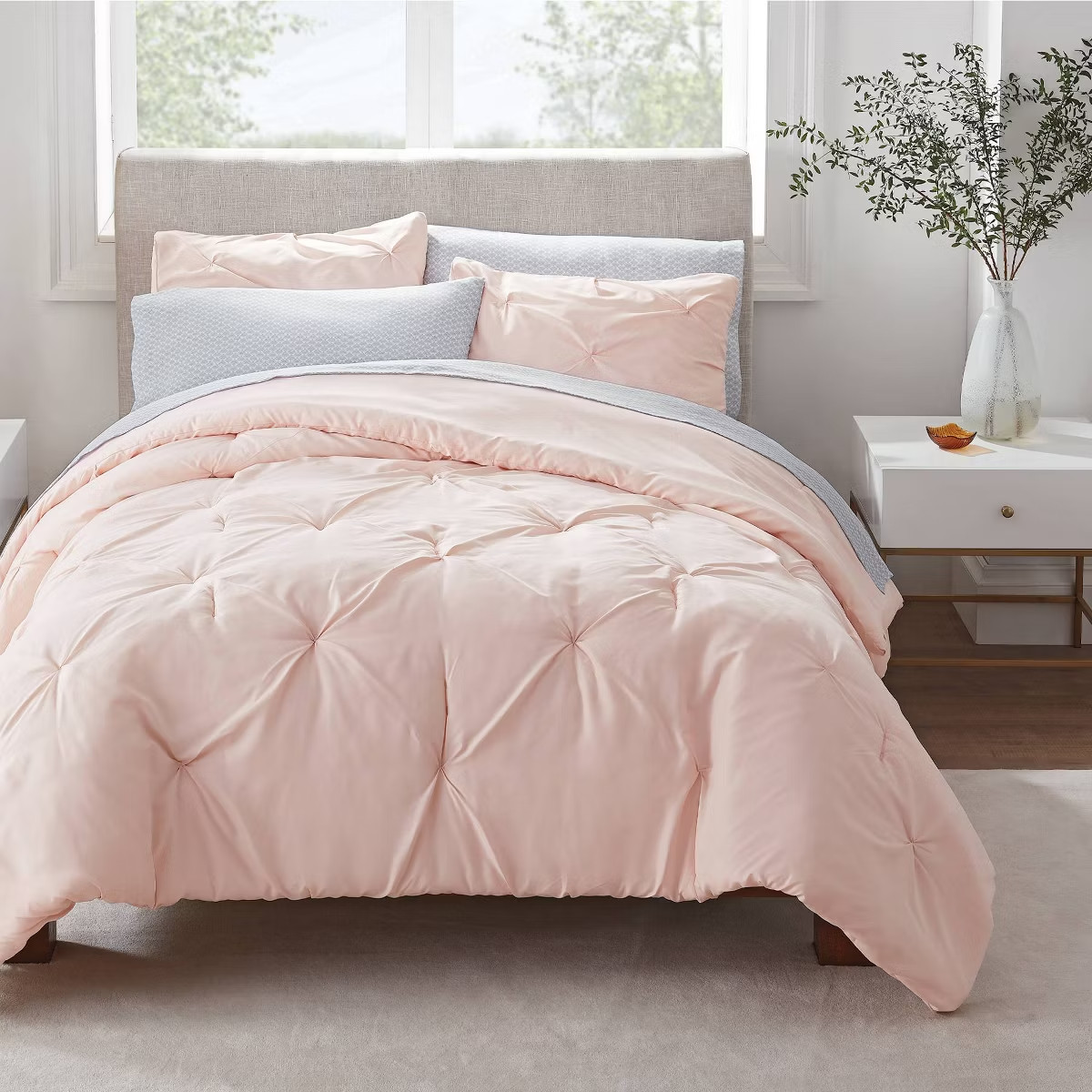 SERTA KING SIMPLY CLEAN 3 PIECE EMBELLISHED DUVET SET ANTIMICROBIAL ODOR DEFENSE gallery