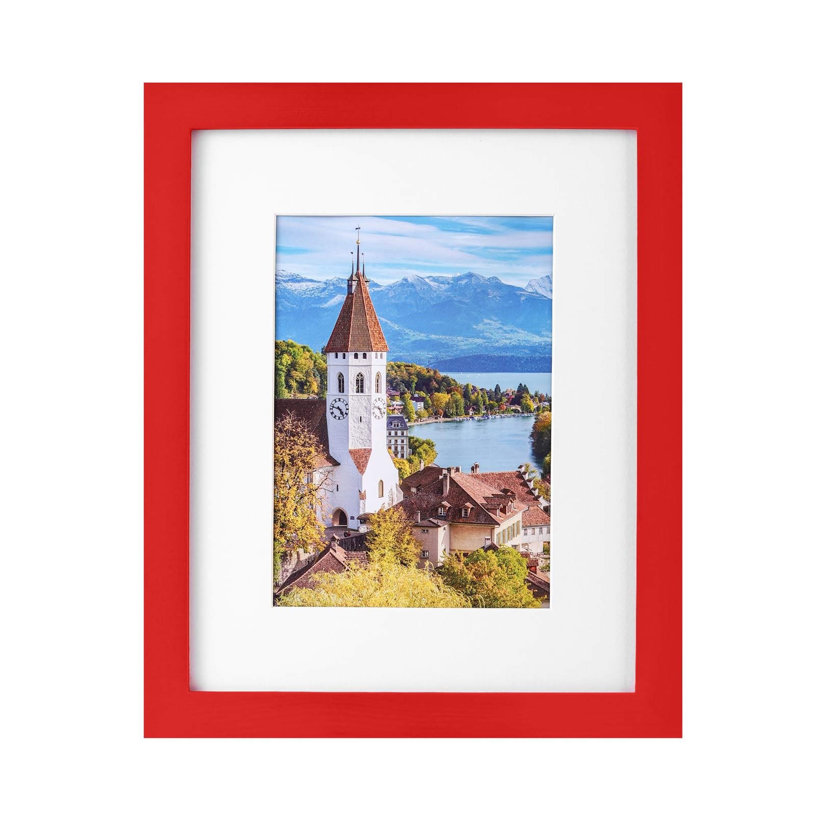 8x10 Picture Frame Solid Wood Shatter Resistant 8x10/5x7 Red 1 Pack for Wall Dec gallery