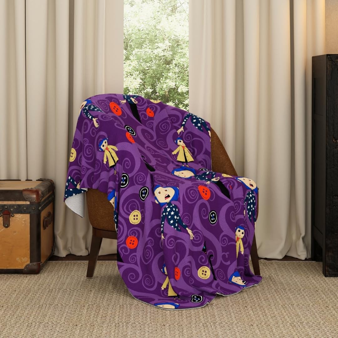 Collectibles Coraline Button Eyes Bedding Super Soft Cozy Plush Throw, 46 in x 6 gallery