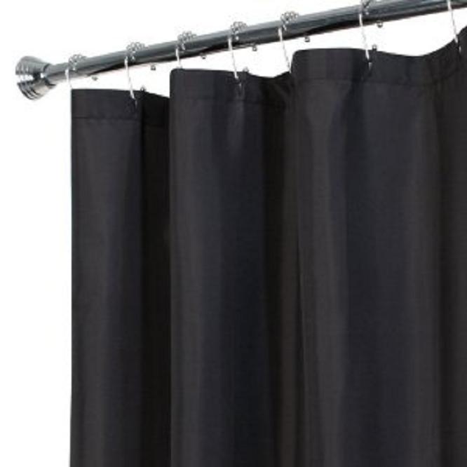 Magnetized Shower Curtain Liner Mildew Resistant Vinyl Free Shipping (Black) gallery