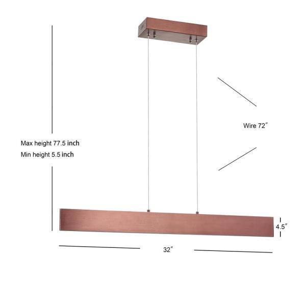 Draper 32 in. Dimmable Adjustable Integrated LED Anodized Bronze Metal Linear Pe gallery