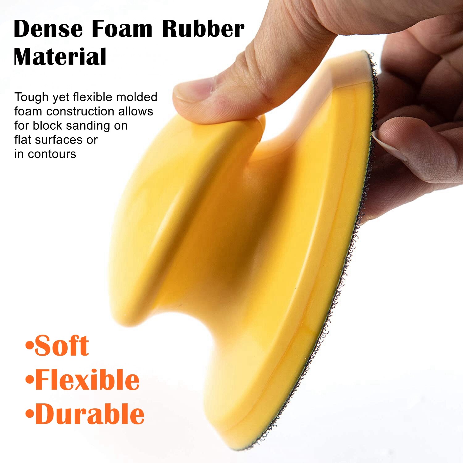 2x 5 in Mouse & Round Foam Hand Sanding Blocks Pad Hook Loop Discs Backing Plate gallery