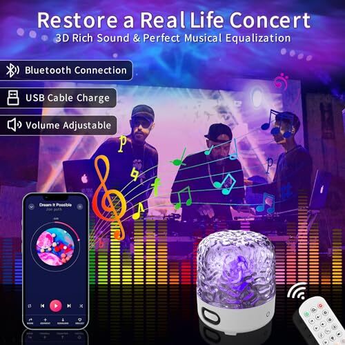 Rechargeable Wireless LED Night Light Ocean Wave Aurora Projector Lamp 16 Colors gallery