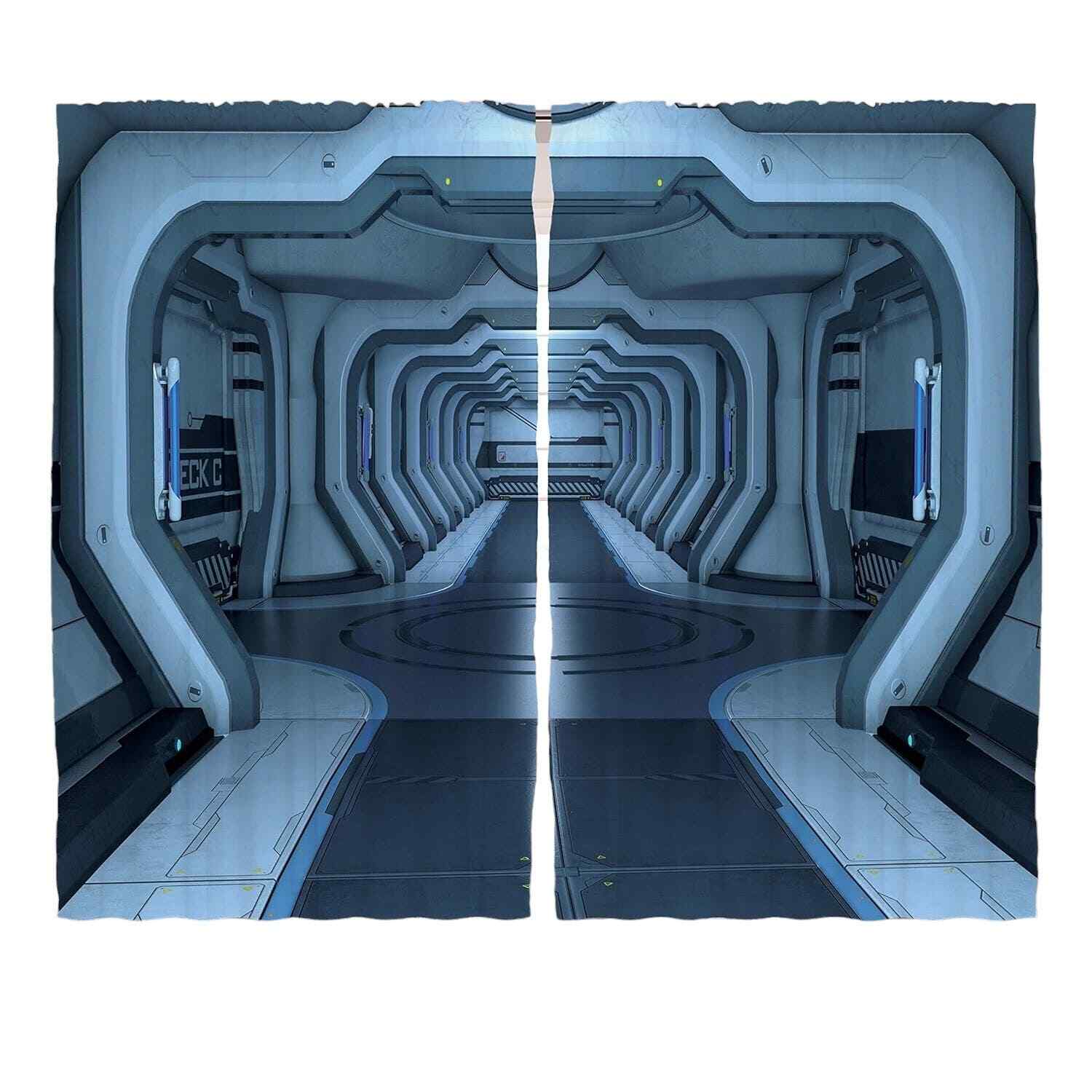 Outer Space, Space Station Passage Curtain Panels (2) 54"W x 84"L Each gallery