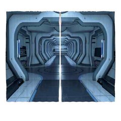 Outer Space, Space Station Passage Curtain Panels (2) 54″W x 84″L Each