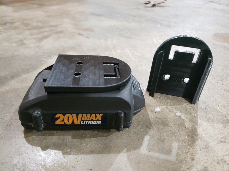 **2 Pack** Worx 20V Wall/Under Shelf Locking Battery Holder Mount gallery