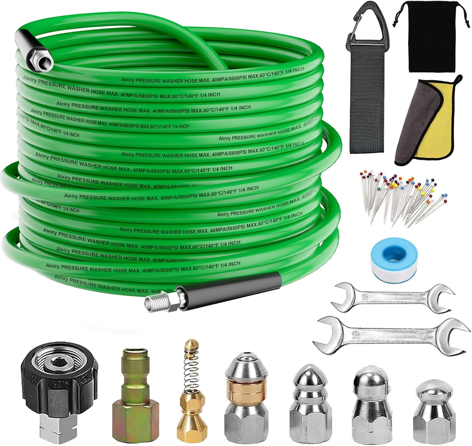 Sewer Jetter Kit for Pressure Washer,Water Jet Drain Cleaning Hose with Corner R gallery