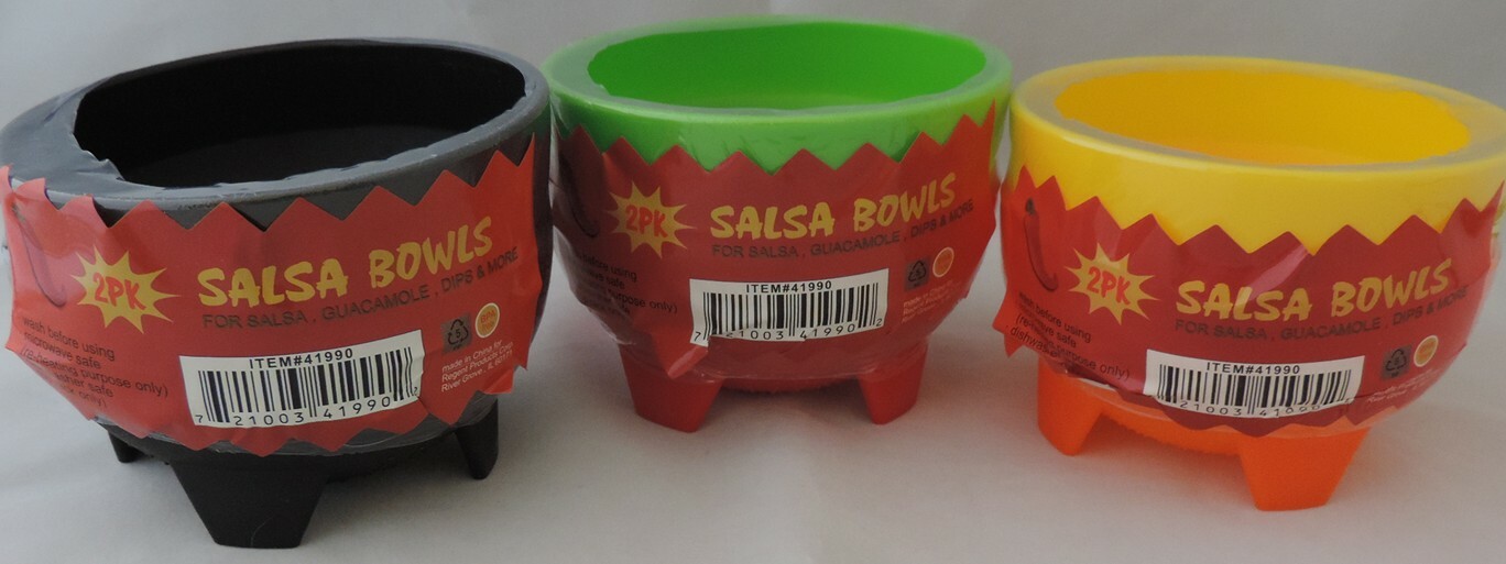 4 PC Plastic Salsa Bowl Set Mexican Chips Guacamole Dips Bowls Serving BPA FREE gallery
