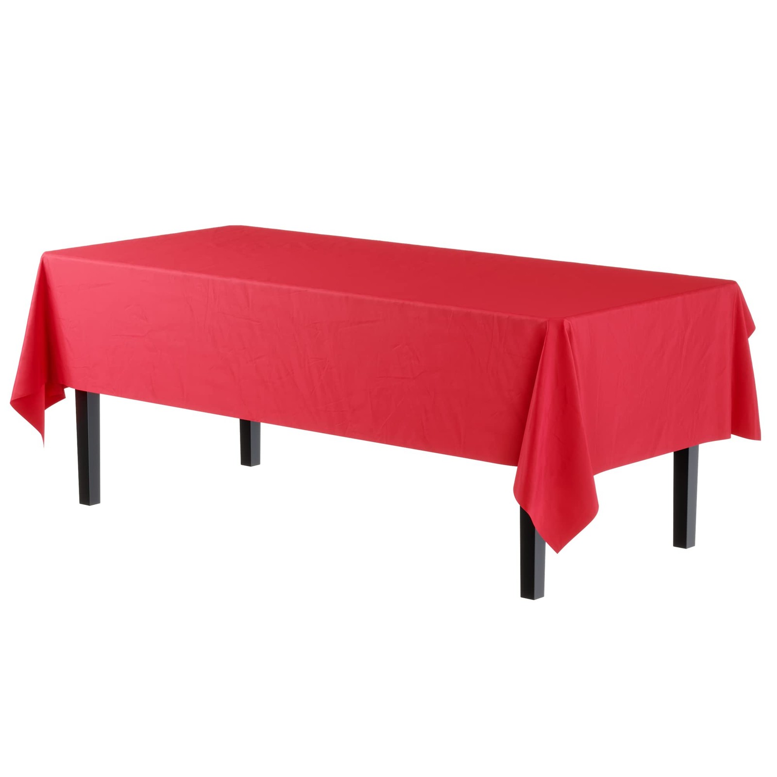 6-Pack Premium Plastic Tablecloth 54in. x 108in. Rectangle Plastic Table Cover - gallery