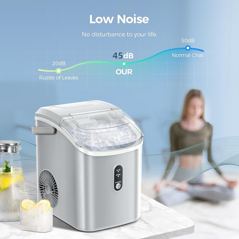 Countertop Ice Maker with Soft Chewable Pellet Ice, 34lbs/24Hrs, One-Click Op... gallery