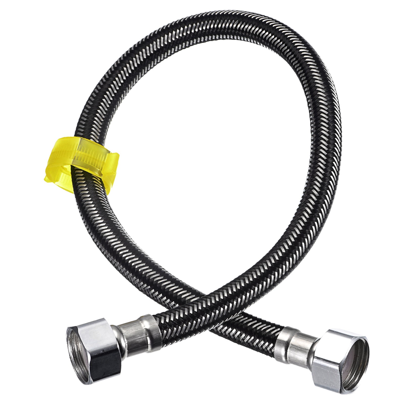 Faucet Supply Line Connector G1/2 Female x G1/2 Female 20" Hose Black gallery