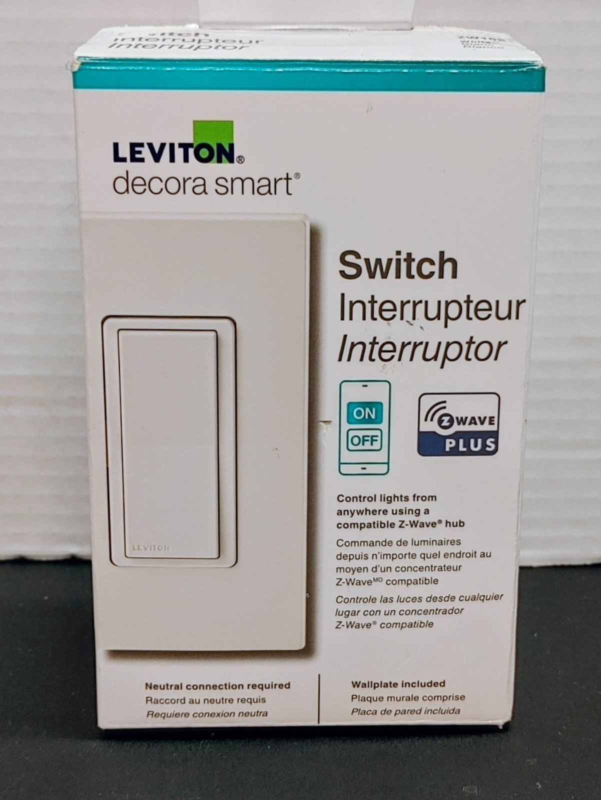 Leviton Decora Smart Z-Wave Plus v3 Smart Switch, 800 (ZW15S-R02-1RW) gallery