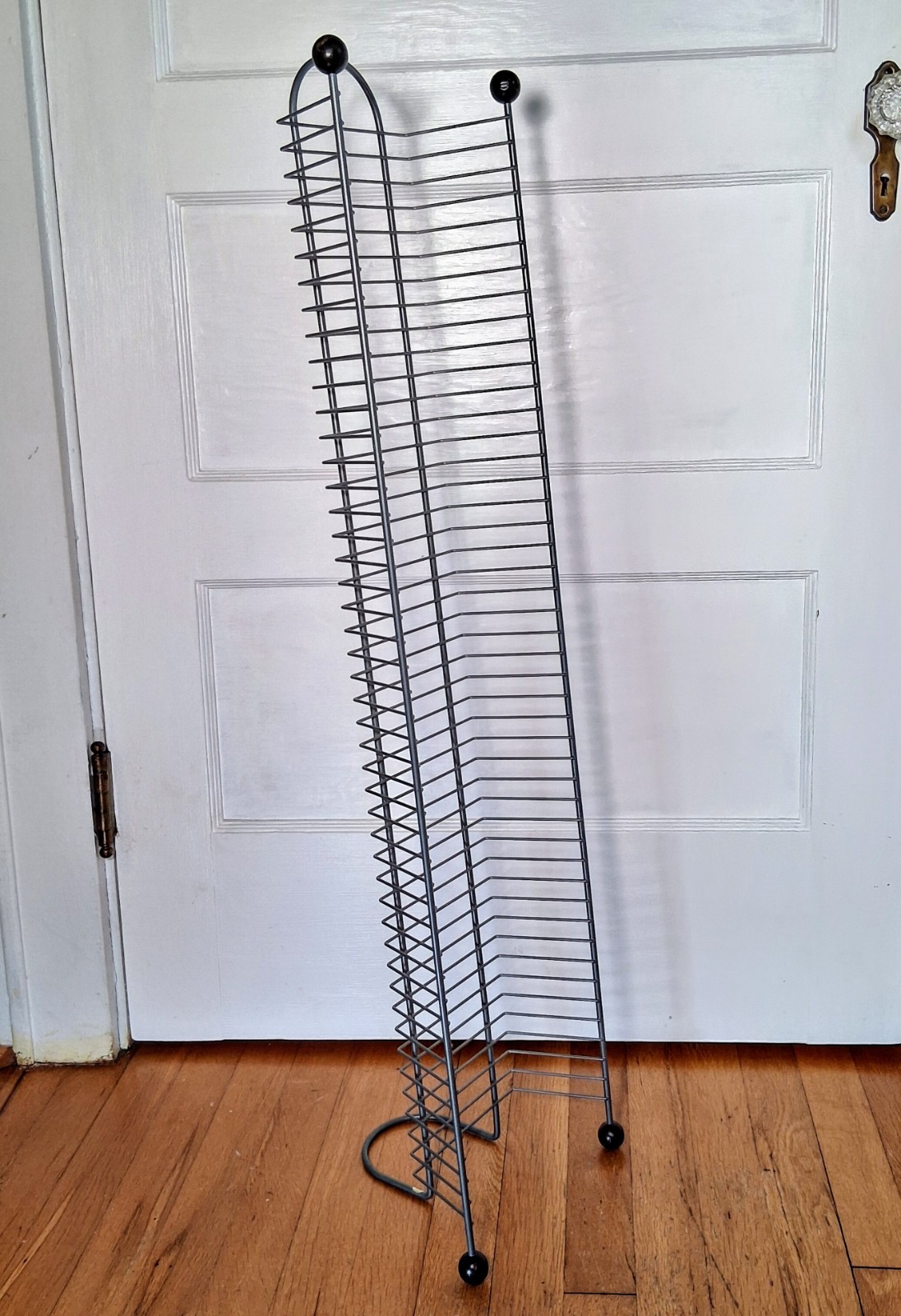 38 Inch Metal DVD / Game Storage Rack Tower Holds 45 Discs Wire Stand Vintage gallery