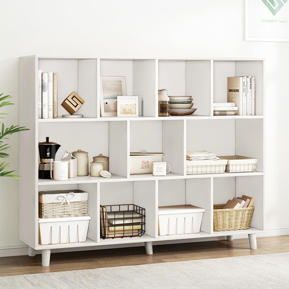 Open Cube Low Bookcase - 3-Tier Freestanding Storage Display Cabinet Organize... gallery