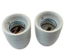 Rebaydo 2pcs E26/E27 Ceramic Socket with Hidden Screw Terminals