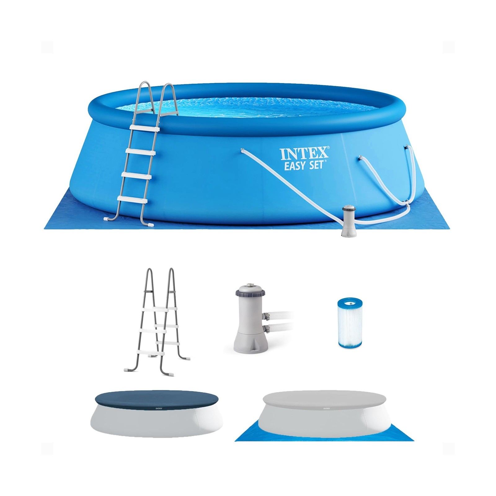 Intex 28167EH Easy Set Inflatable Swimming Pool Set: 15ft x 48in – Include gallery