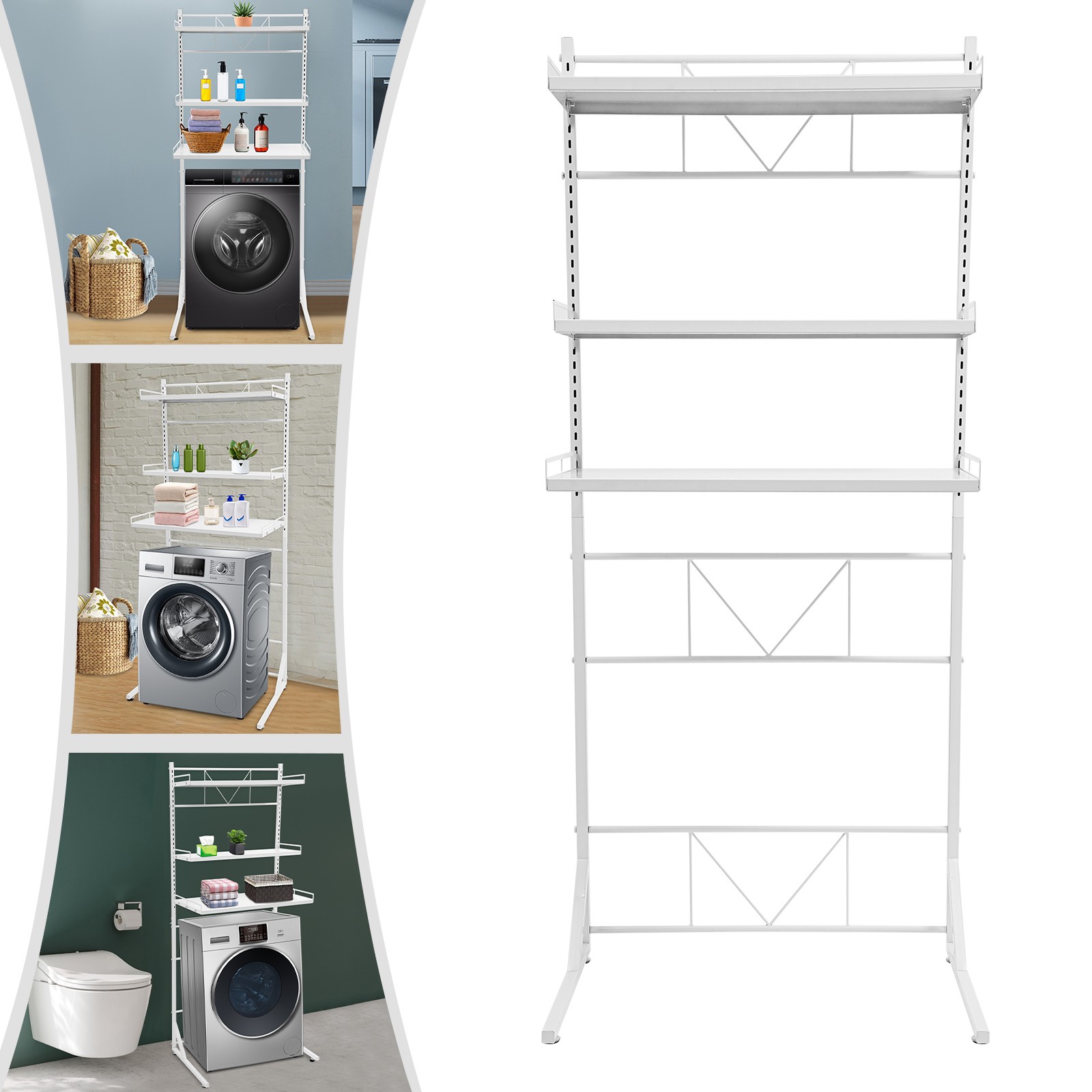 Laundry Room Shelf Over Washing Machine Storage Utility Rack Multi-function gallery