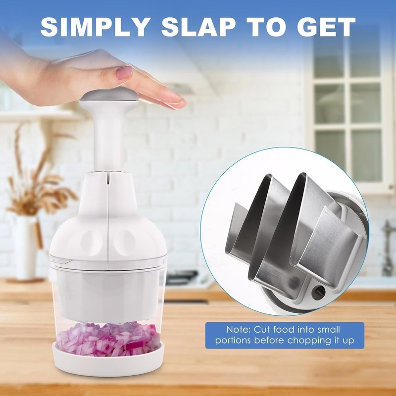 Pampered Chef Push Function Food Chopper - White - #2585 - FAST FREE SHIPPING gallery