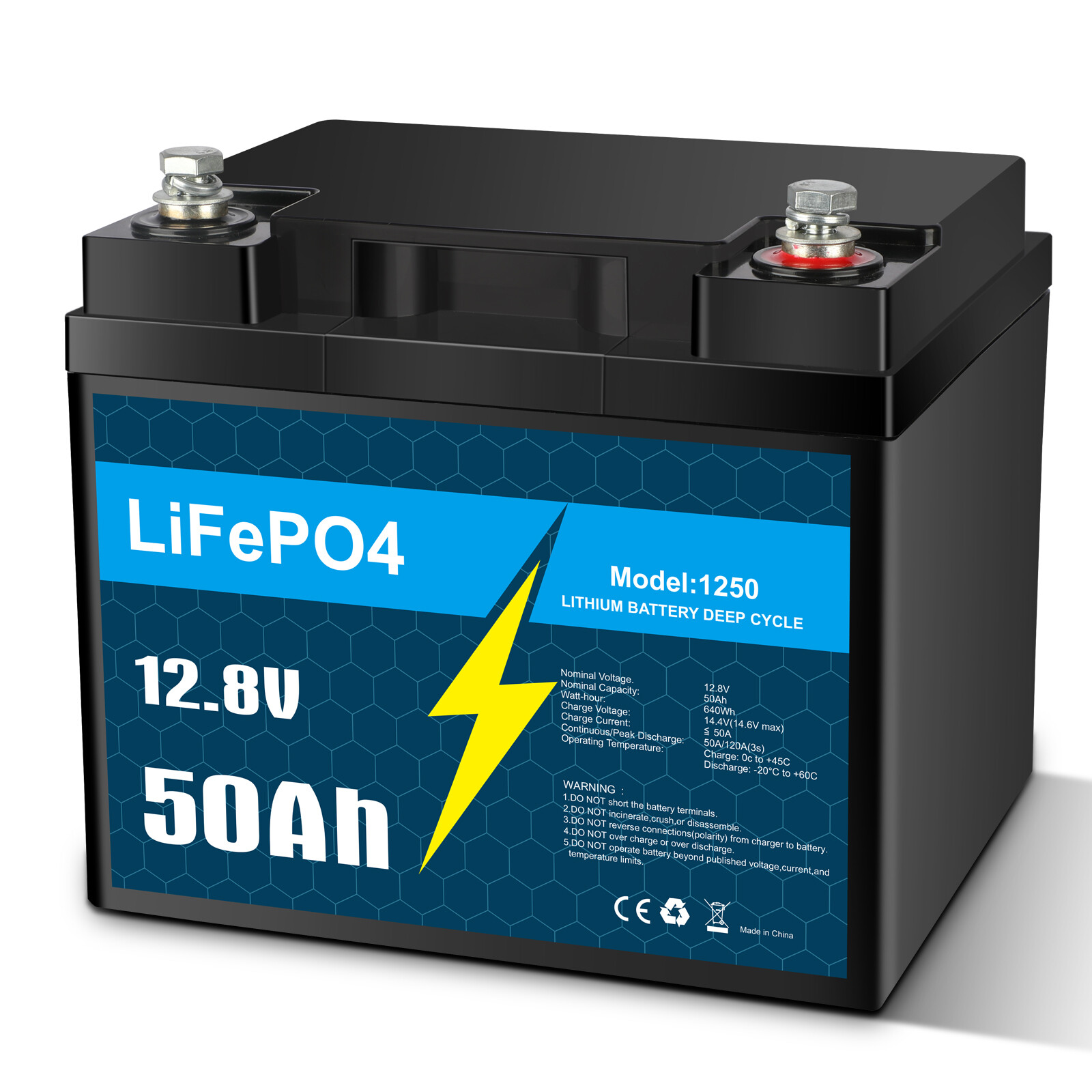 12V 50Ah LiFePO4 Lithium Battery, Deep Cycle, Perfect for RV, Marine gallery