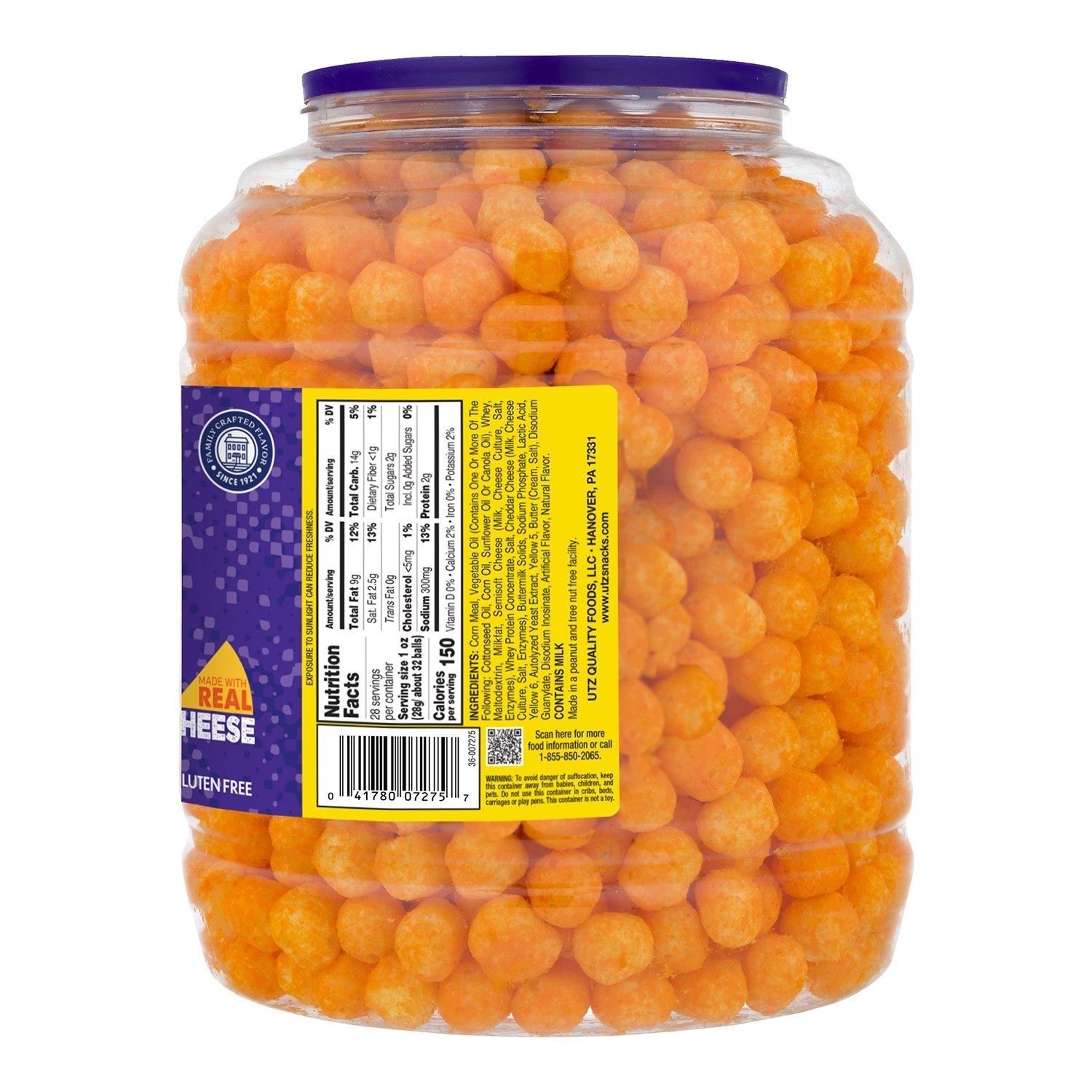 Utz Cheeseball Barrel, 28 Oz. Fast Shipping gallery