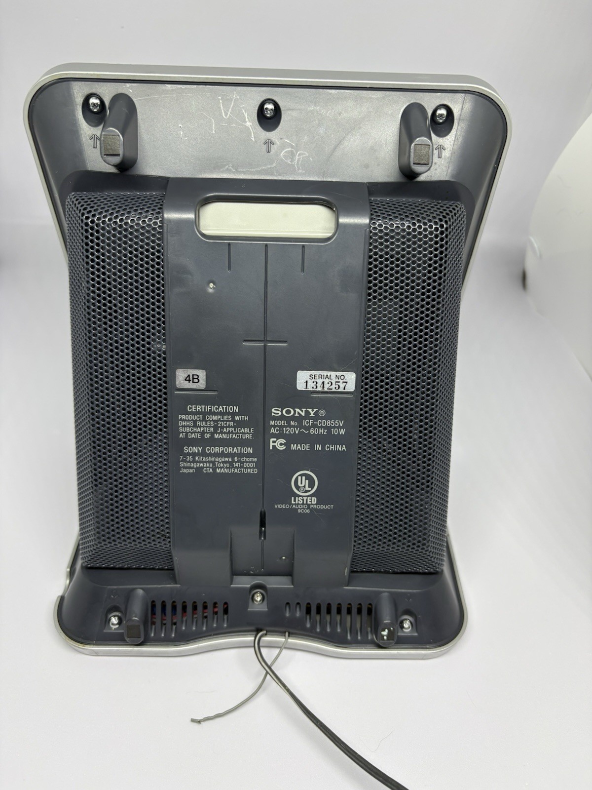 Sony Dream Machine ICF-CD855V Clock Radio CD Player Blue/Silver TESTED WORKING gallery