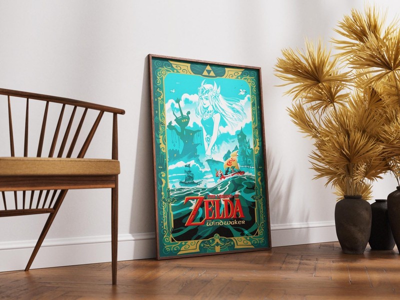 Zelda Wind Waker Poster – Ocean Adventure Cel-Shaded Fantasy Gamer Art gallery