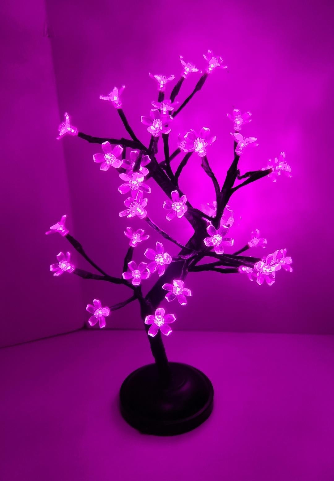 Pink LED Cherry Blossom Bonsai Tree Light Up Lamp Battery Decor 1.5 Ft gallery