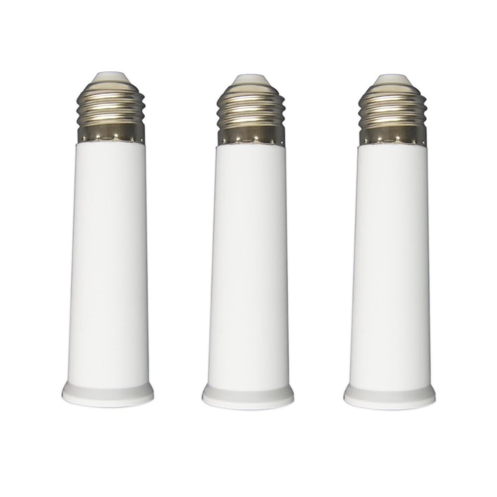 E26 Socket Extender, Standard Medium Base, 4.72 inch Extension white gallery