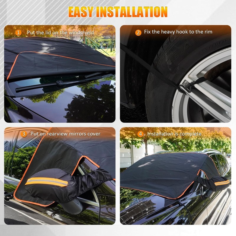 Universal Magnetic Windshield Snow Cover for Car, Ice Protector(Large)﻿﻿ gallery
