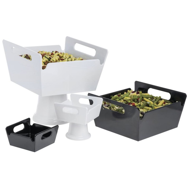 HUBERT® Serving Bowl with Handles Square White Melamine - 8" L x 8" W x 4 1/2" H gallery