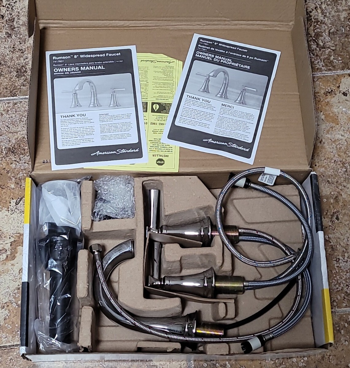 American Standard Rumson 8" Wide-Spread 2 Handle Bathroom Faucet Chrome 7417 New gallery
