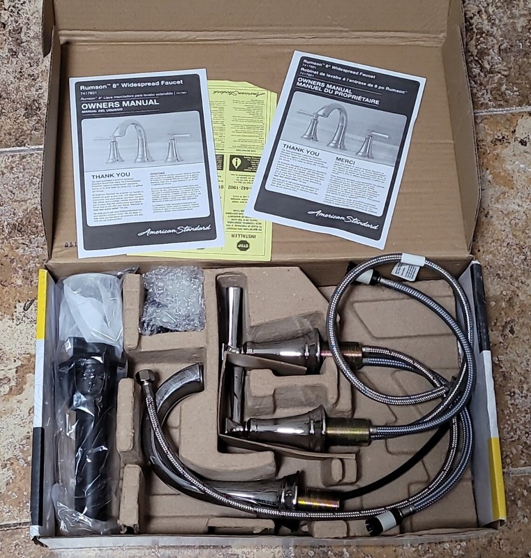 American Standard Rumson 8" Wide-Spread 2 Handle Bathroom Faucet Chrome 7417 New gallery