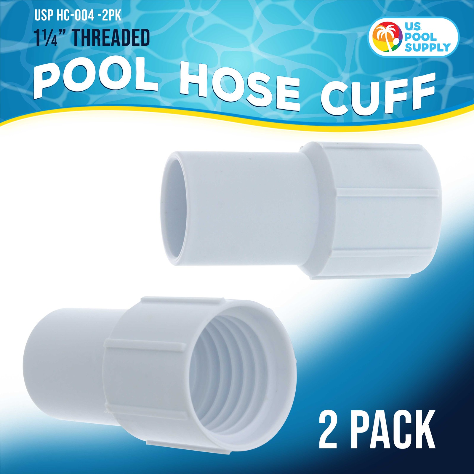 1-1/4" Pool Hose Cuff, Swimming Pool Replacement Cuff Spiral-Wound Vacuum 2 Pack gallery